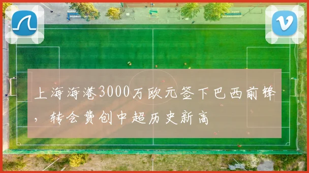上海海港3000万欧元签下巴西前锋，转会费创中超历史新高